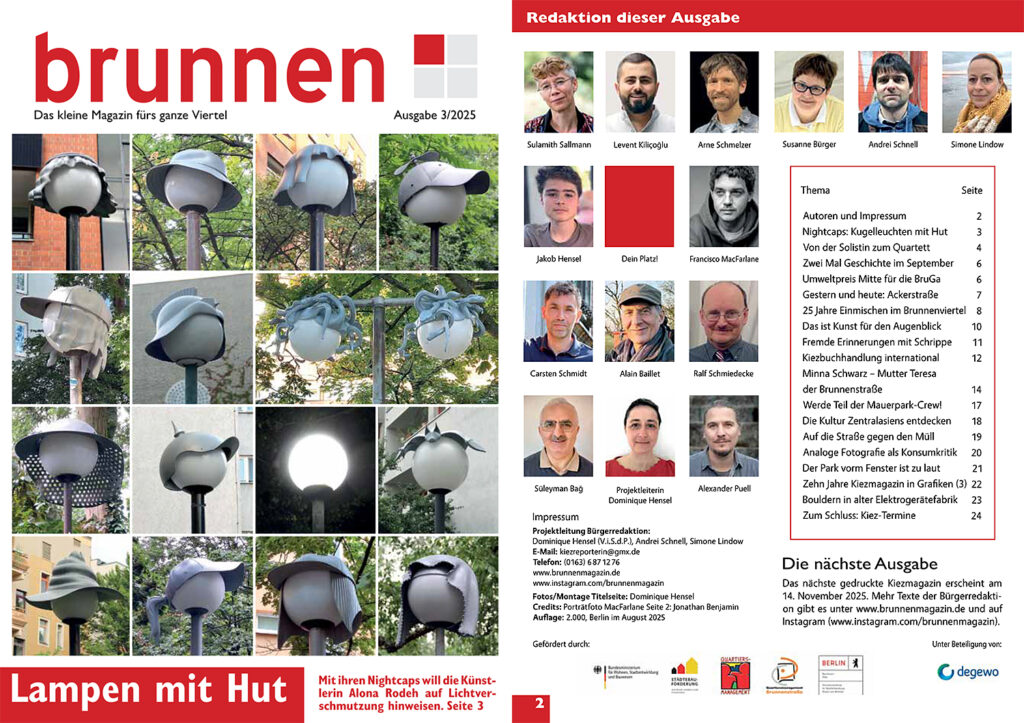 Umschlag des Kiezmagazins brunnen, 44. Ausgabe