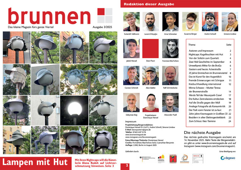 Umschlag des Kiezmagazins brunnen, 44. Ausgabe