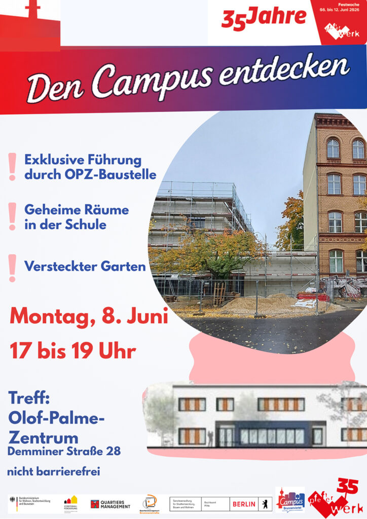Plakat Entdeckungstour im Campus Brunnenviertel