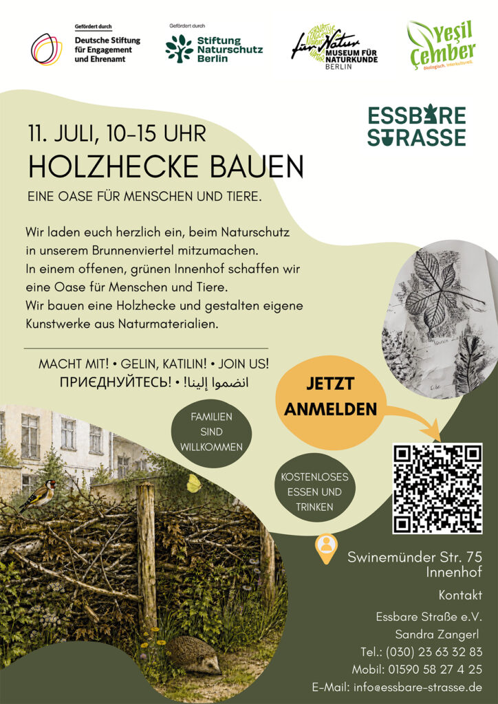 Poster zur Aktion Holhecke bauen in der Swinemuender Strasse