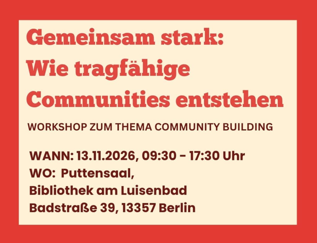 Plakatausschnitt zum Workshop Community Organizing